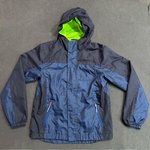 Champion Boys Jacket Blue Black Hooded Windbreaker Size M 8-10